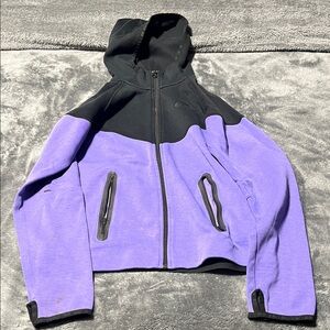 Nike Black and Purple Hooded Zip Jacket